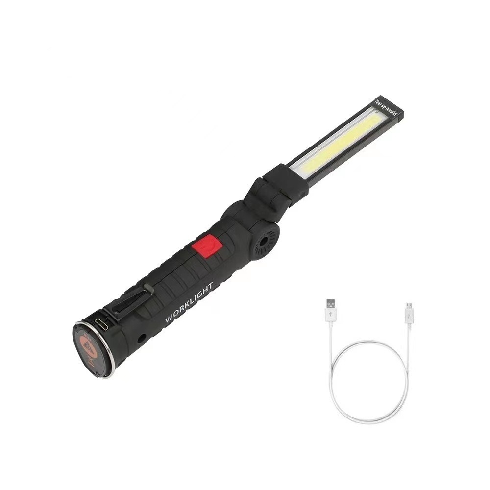 360 Degree Rotate 5 Modes Rechargeable LED Flashlight Magnetic Base Clip Car Repair COB Inspection Work Light