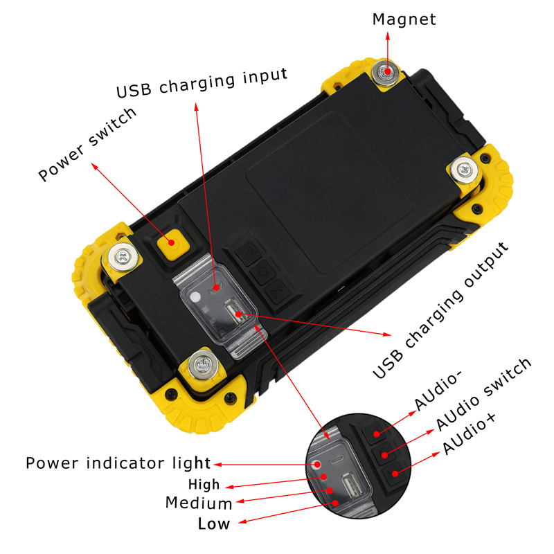 180 Degree Rotating Bracket 8000mAh Rechargeable Flood And Spot Work Light