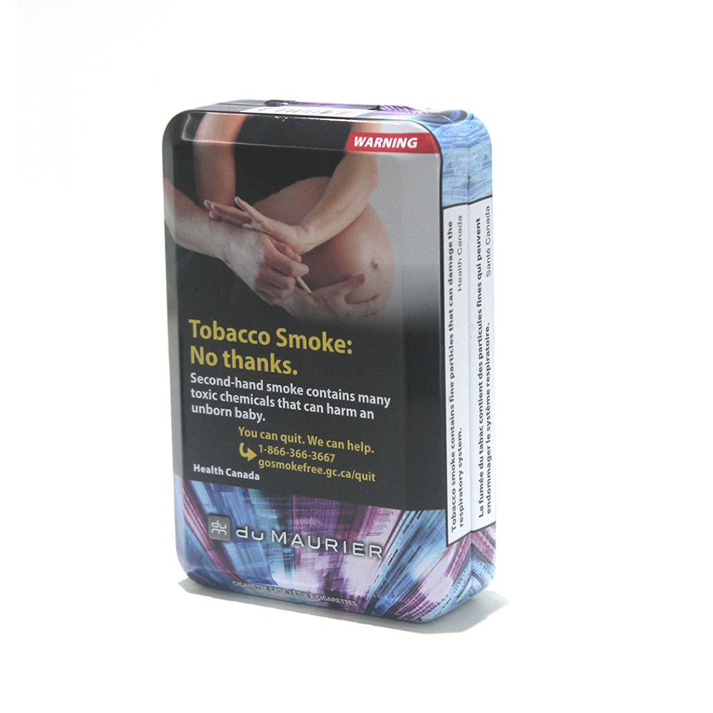 Small Custom Printed Tobacco Tin Cans Packaging  With Hinged Metal Cigarette Case Tin Box