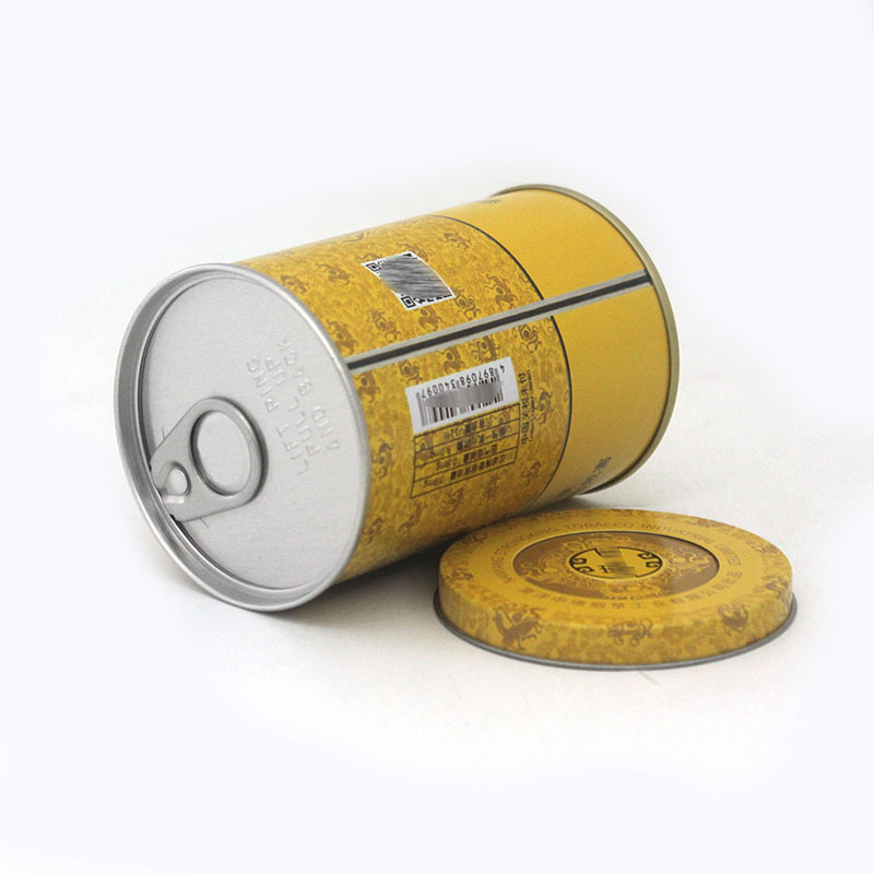 Round Metal Cans Blended Cigarette Box Tobacco Tin