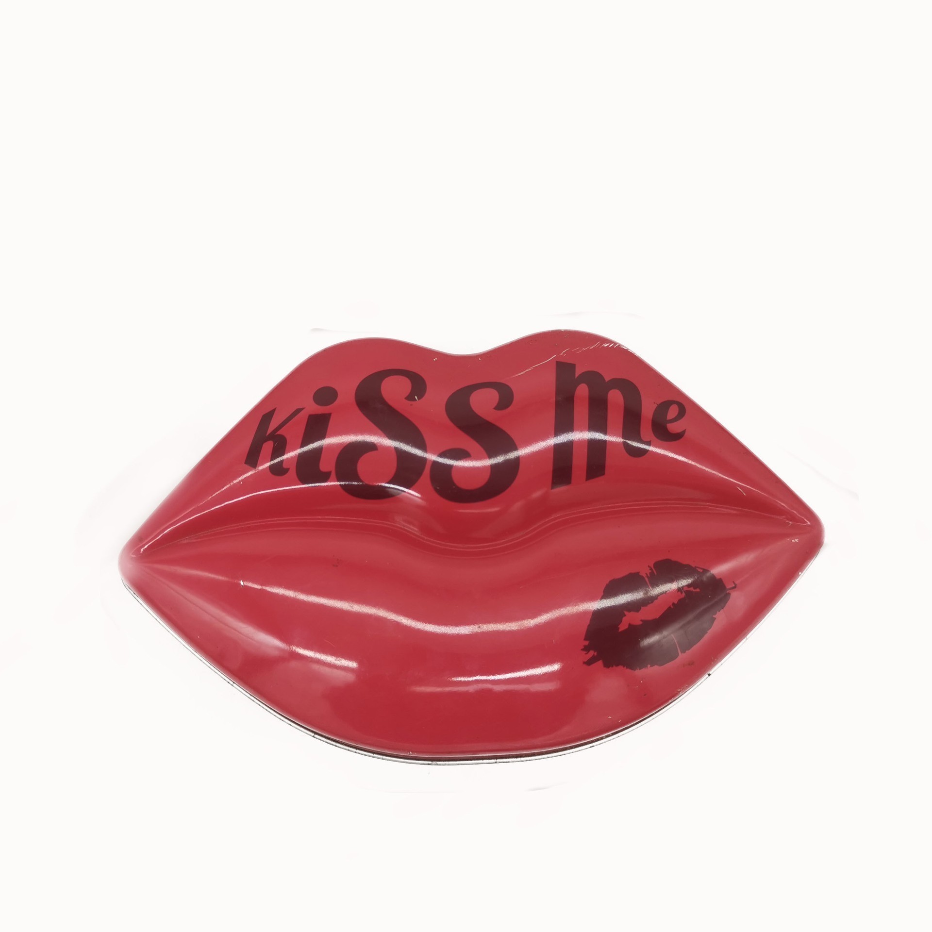 Wholesale Lip Shape Metal Gift Tin for Cosmetic Packaging Empty Lip Balm Metal Box