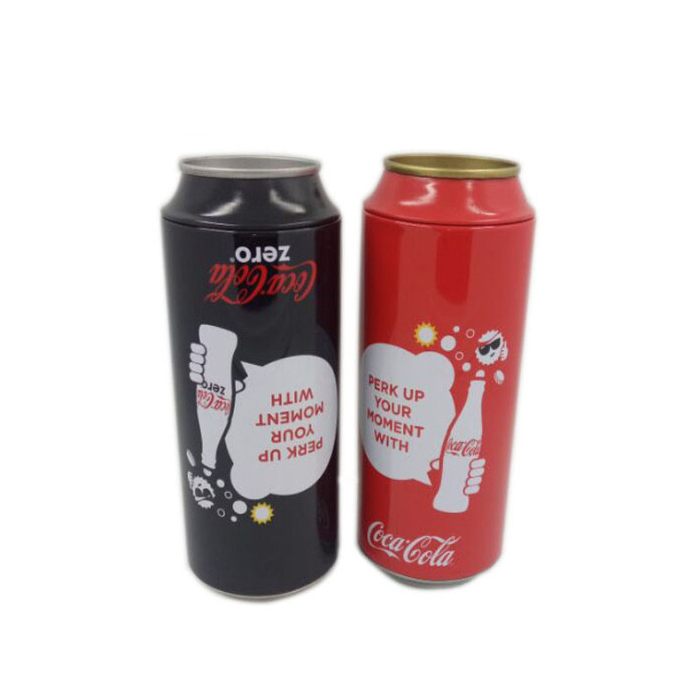 Empty Metal Cola Shape Gift Tin for Promotion Cola Shaped Coin Bank Tin Can