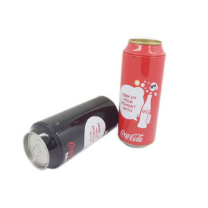 Empty Metal Cola Shape Gift Tin for Promotion Cola Shaped Coin Bank Tin Can