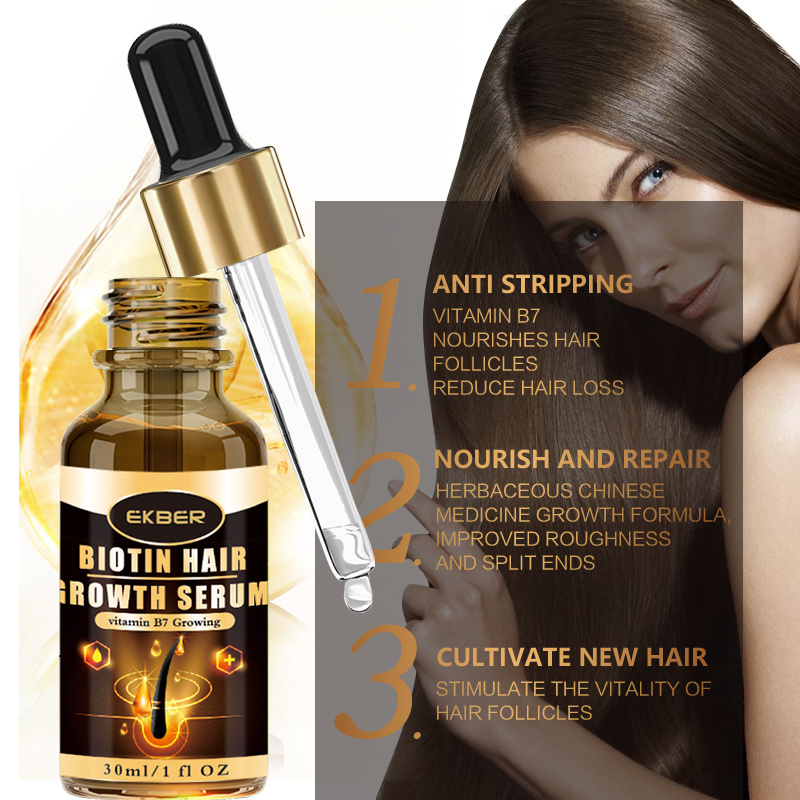 100% Natural Organic Effective Anti Loss Hair Treatment Regrowth Oil for Men and Women Biotin Hair Growth Serum