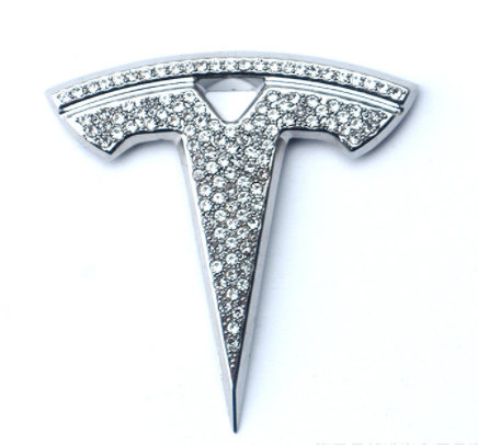 Tirol Diamond Car Logo T Steering wheel Emblem Decals ABS Stickers Compatible with Model 3 and Y