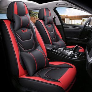 TIROL New Car Leather Interior Accessories Universal Sports Fancy Red Luxury PU PVC Leather Full Set Car Seat Covers