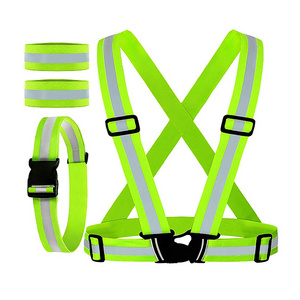 TIROL Custom Logo Heavy Duty Adjustable Elastic Safety Outdoor Reflective Belt High Visibility Reflective Vest