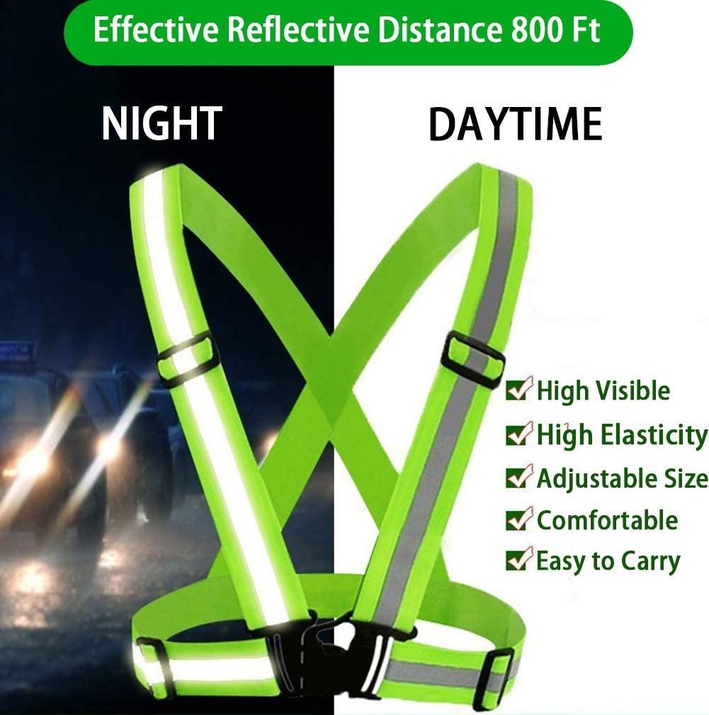 TIROL Custom Logo Heavy Duty Adjustable Elastic Safety Outdoor Reflective Belt High Visibility Reflective Vest