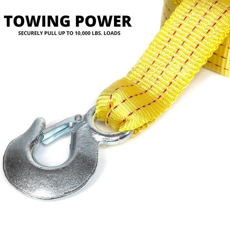 TIROL Tow Accessories 3000KGS Yellow Woven Polyester Webbing HD Truck Recovery Nylon Heavy-duty Custom Tow Rope Hook Strap