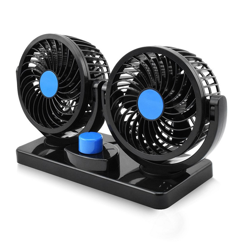 Tirol 12v Vehicle  Black Plastic 360 Rotatable Cooling Car Fan