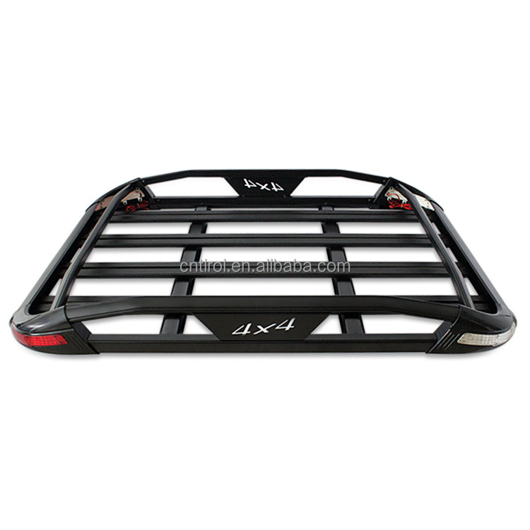 TIROL Hot Selling High Quality Universal Car Hard Top Luggage Roof Rack Luggage Cargo Carrier Aluminium Roof Basket with Light