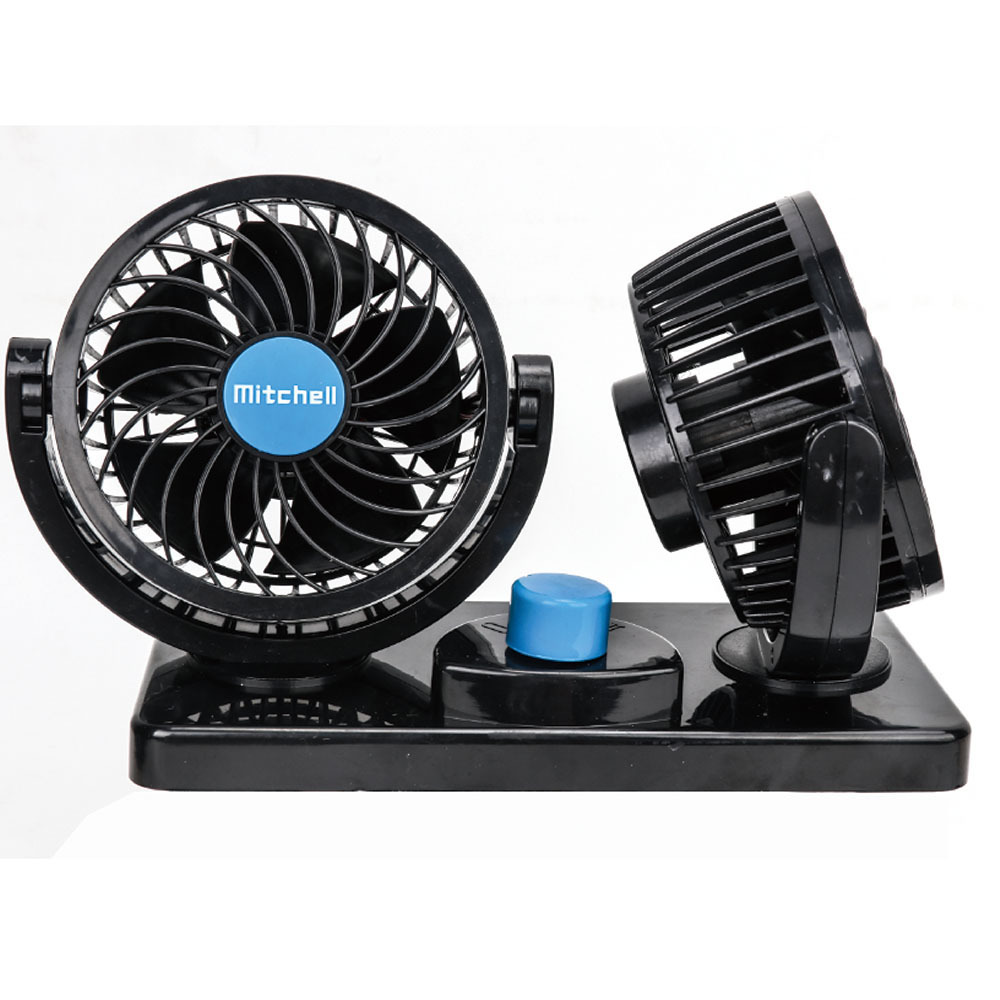 Tirol 12v Vehicle  Black Plastic 360 Rotatable Cooling Car Fan