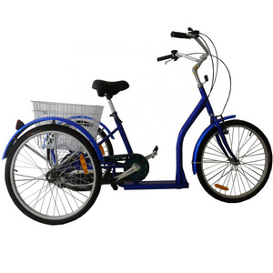 24" Europe Model Low-step Three wheel bicycle with rear basket( FP-TRI17001)