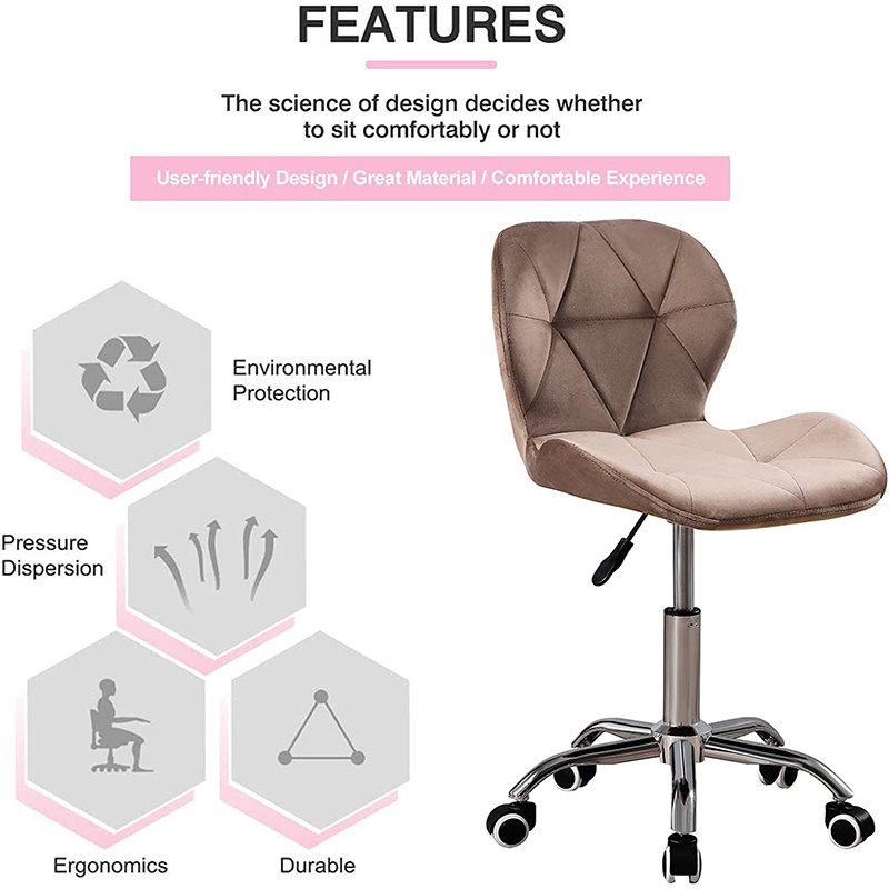 Factory Price wholesale ergonomic stool with backrest 360 swivel PU Seat Metal Stainless Steel home office chair