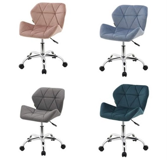 Factory Price wholesale simple accent chair wheel base comfortable 360 swivel pink gray blue black white relax home office chair