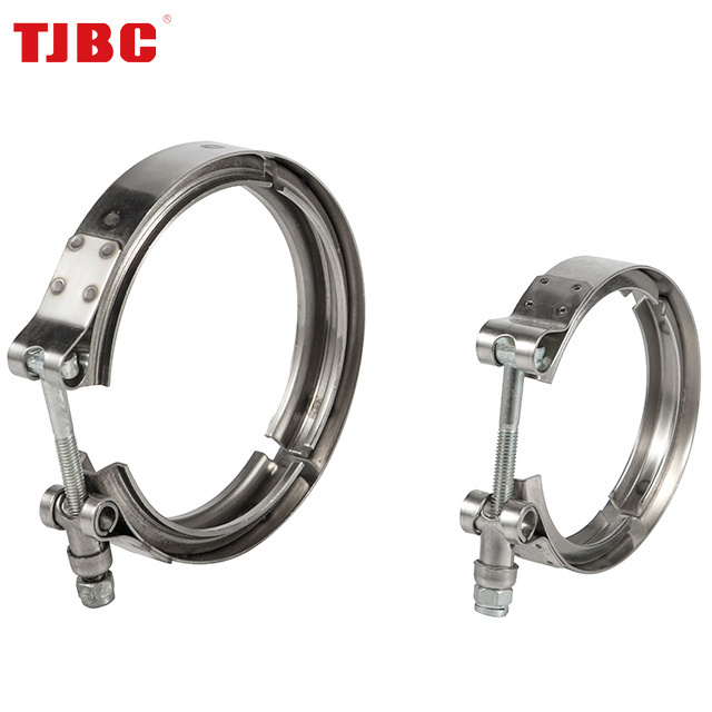 Customizable stainless steel V band hose clamp for exhaust pipe