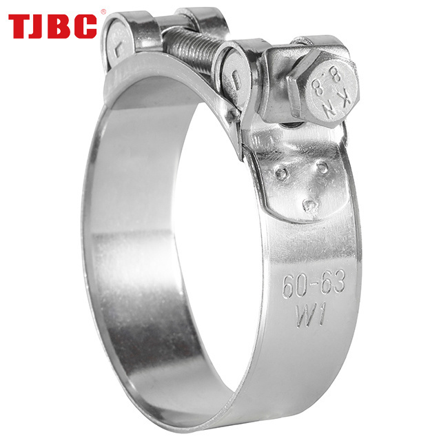 Unitary Power Single Bolt Stainless Steel heavy duty super hose clamp