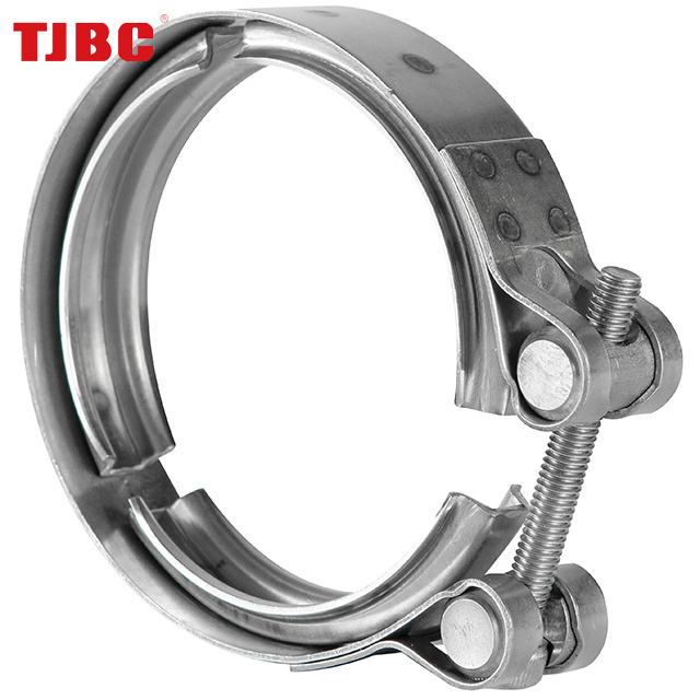 Customizable stainless steel V band hose clamp for exhaust pipe