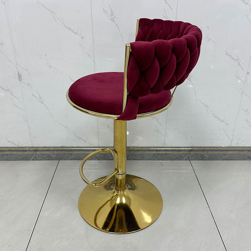 nordic industrial counter gold metal legs barstool modern luxury black velvet high bar stool chairs bar chairs for kitchen