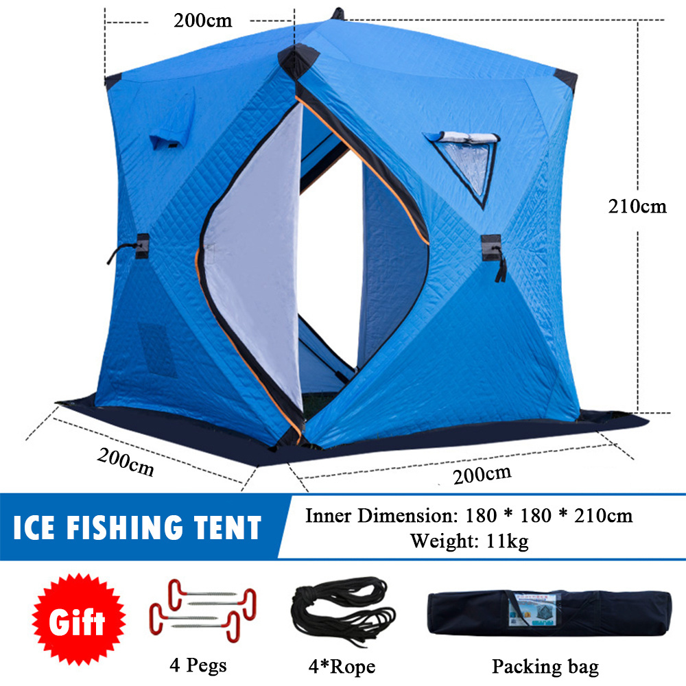 Custom ice fishing tent Outdoor Hexagon sauna portable Square hiking insulated camping Automatic ice cube winter fishing tent