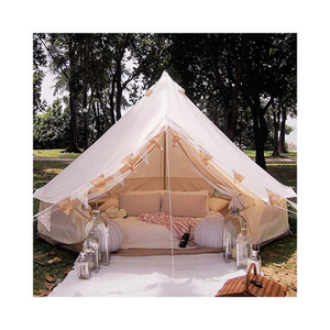 New Design 3M/4M/5M/6M Outdoor Camping Luxury Glamping 4 Season 5-12 Persons Family Canvas Cotton Bell Tent