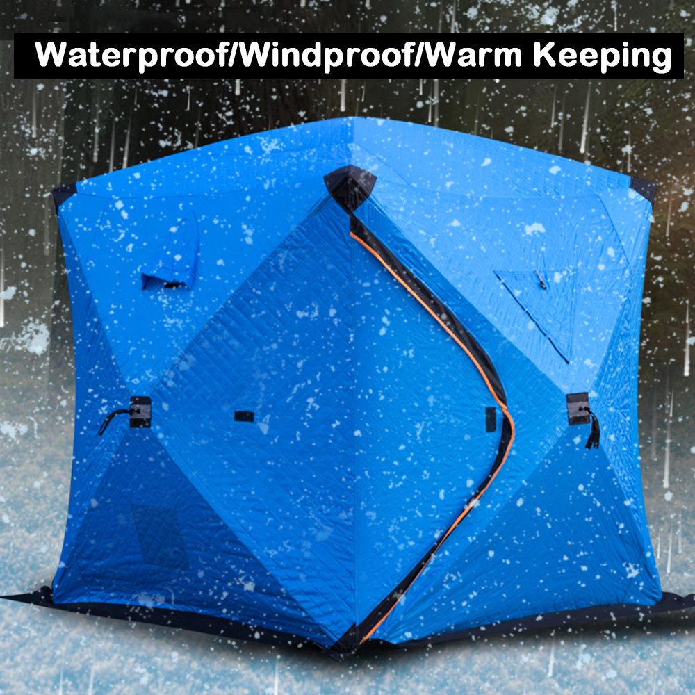 Custom ice fishing tent Outdoor Hexagon sauna portable Square hiking insulated camping Automatic ice cube winter fishing tent