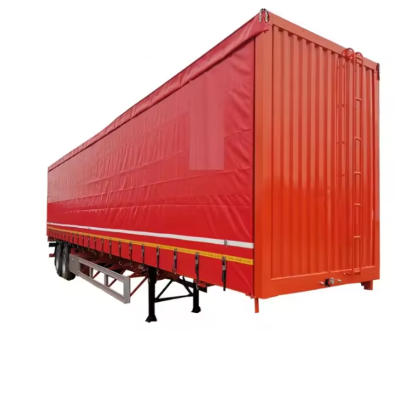 TIA Tri Axles van type enclosed Box Tarpaulin Roller Shutters 45 53 ton Curtain Side closed Truck Semi Trailer