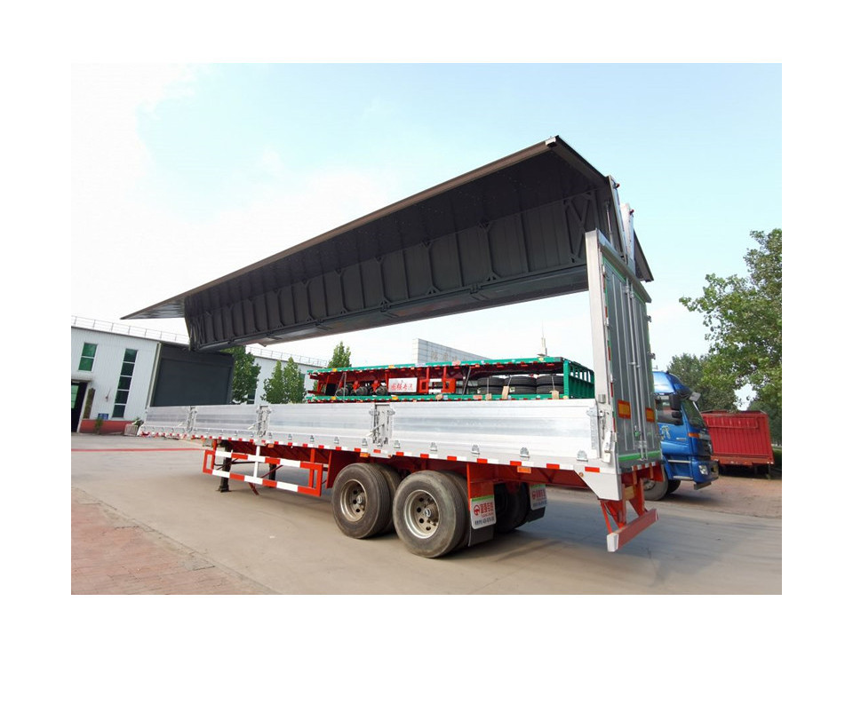 New Chinese Design Wing Span Trailer Made In China Cheap 40 Feet 3 Max Quantity Painting Steel Plate Dimensions Ccc