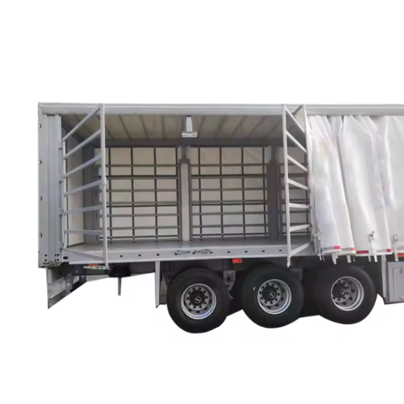 TIA Tri Axles van type enclosed Box Tarpaulin Roller Shutters 45 53 ton Curtain Side closed Truck Semi Trailer