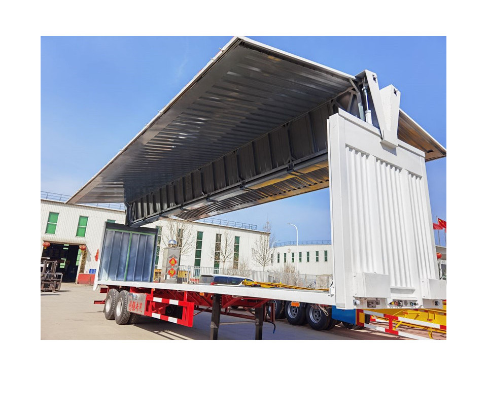 New Chinese Design Wing Span Trailer Made In China Cheap 40 Feet 3 Max Quantity Painting Steel Plate Dimensions Ccc