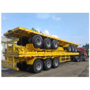 TuQiang Factory Transport Container Height 20 Feet 3 Axles 30 Ft Flatbed Trailer For Sale