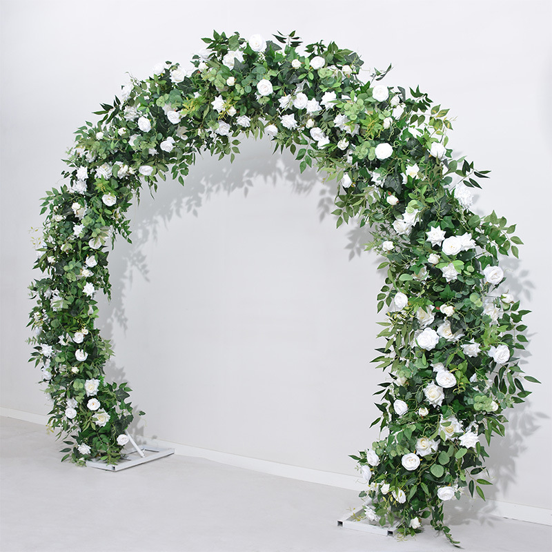 New Green Plant Rose Arch Wedding Layout Circular Flower Door Church Lawn Flower Backdrop For Wedding Stage