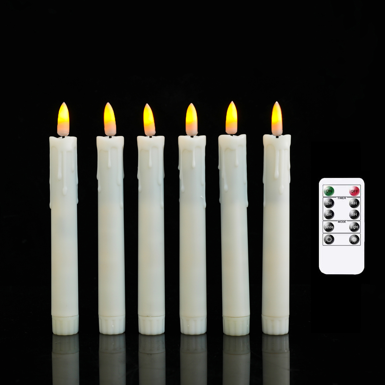 2023 New Arrival 6pcs/set 7inch/17.5cm led tea candle light s rechargeable flicker flame battery flameless  led pillar candles