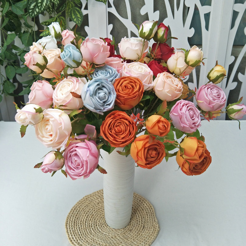 Holding Silk Artificial Flower Wedding Bouquet Fake Bonsai Artificial Plant Wholesale Flower Ornaments Artificial Rose Bouquet