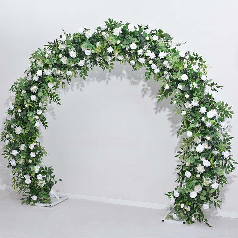 New Green Plant Rose Arch Wedding Layout Circular Flower Door Church Lawn Flower Backdrop For Wedding Stage