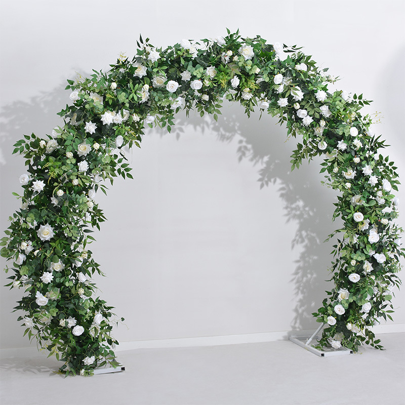 New Green Plant Rose Arch Wedding Layout Circular Flower Door Church Lawn Flower Backdrop For Wedding Stage