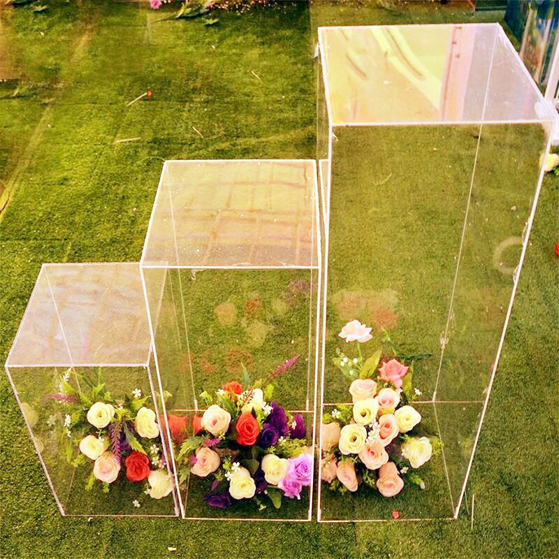 Flower Bouquet Stands Wedding Centerpieces Flower Acrylic Rack Window Craft Display Aisle Road Leads Wedding Backdrops Decor