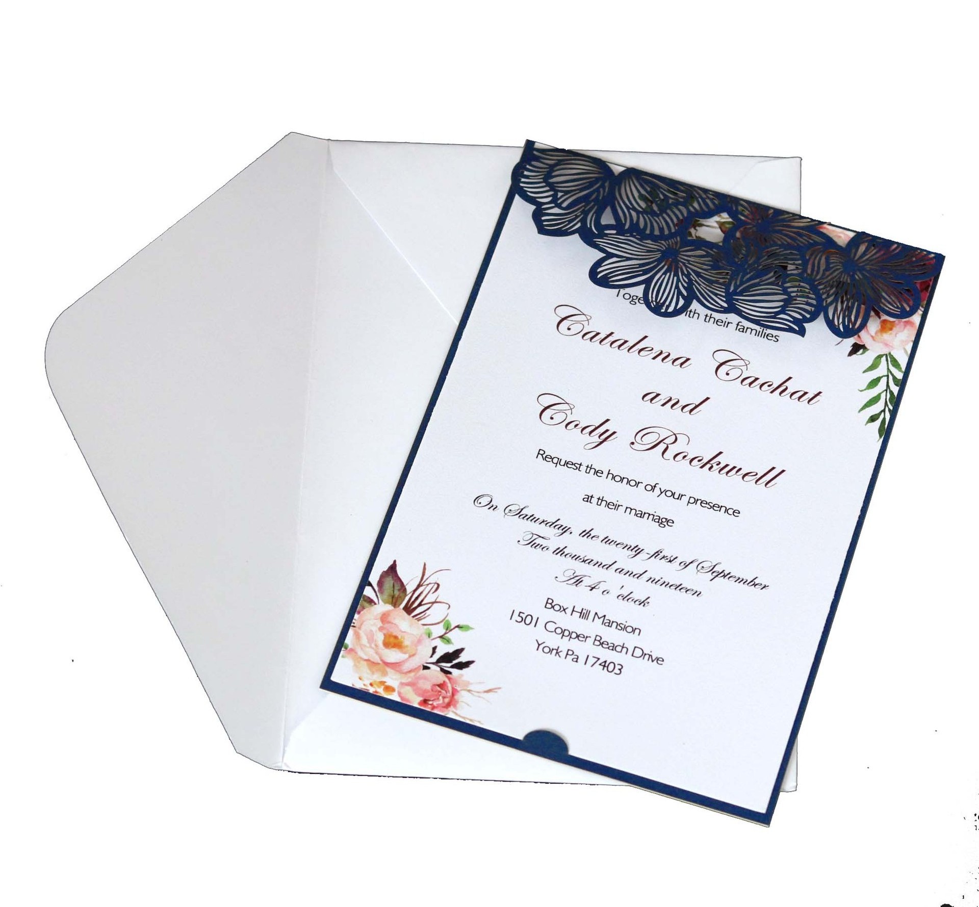 Rose laser invitation card business invitation wedding invitation card hollow greeting card factory wholesale