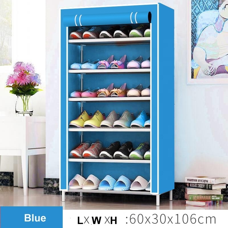 non woven shoes rack XG-7  hot sale metal frame fabric shoe storage closet for living room