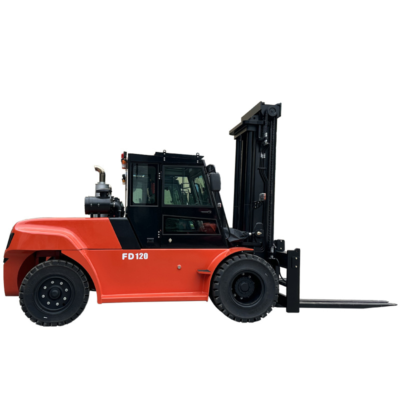 2023 Heavy duty Forklift carriage 12 ton cabin diesel forklift made with Isuzu engine for sale