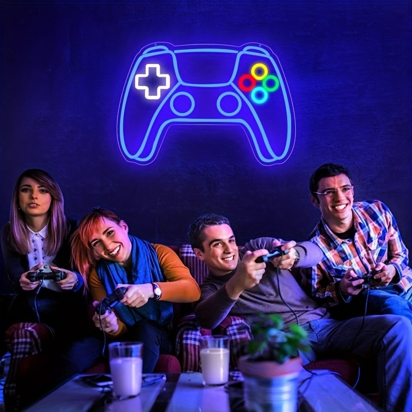 1 PC Gamepad Shaped LED Neon Sign for Gamer Room Boys Room Gaming Wall Decor, USB Powered Gamer Gifts for Teens, Boys, Kids