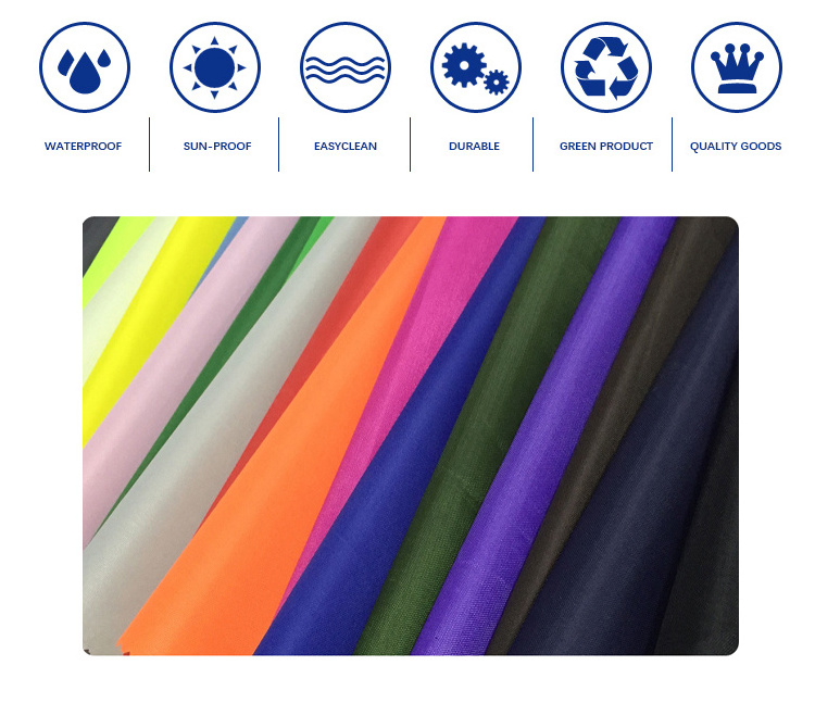 100% polyester 600D*600D waterproof PU coated polyester oxford fabric tent umbrella fabric