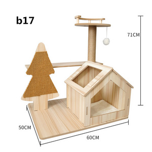 Pet Toy Supplies Cat Scratching Post Tree Sturdy Modern Cat Tower Large Luxury Climbing Tree Pet Wood House