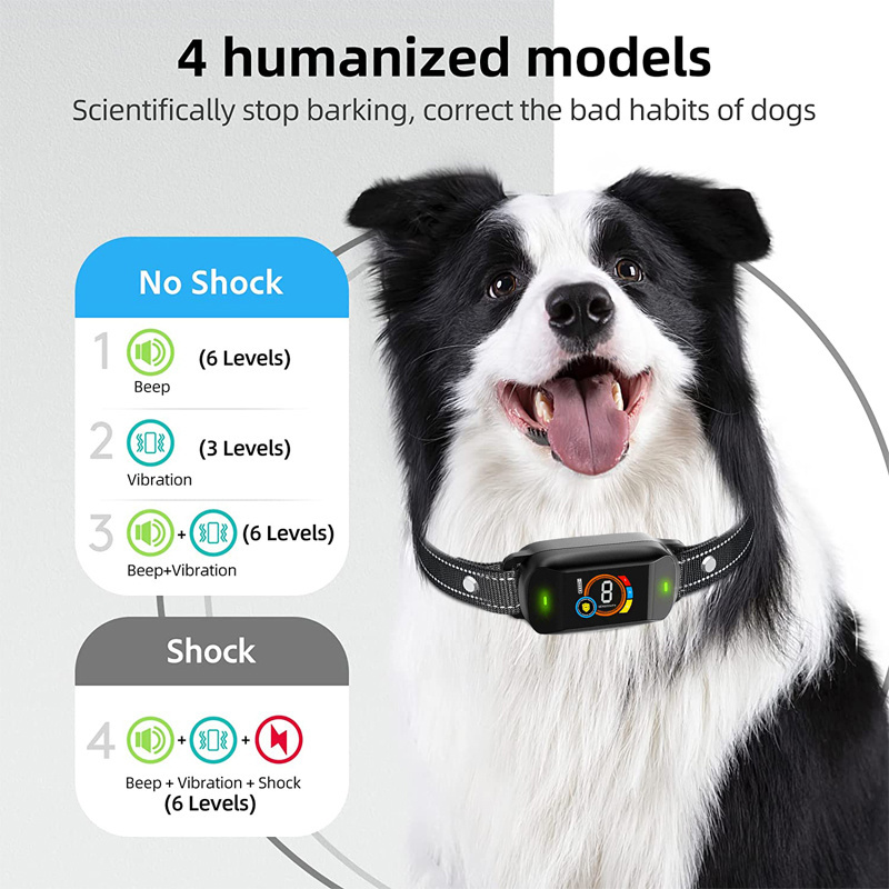 Smart Bark Collar,Rechargeable Anti Barking Training Collar with  Adjustable Sensitivity,dog perimeter shock collar