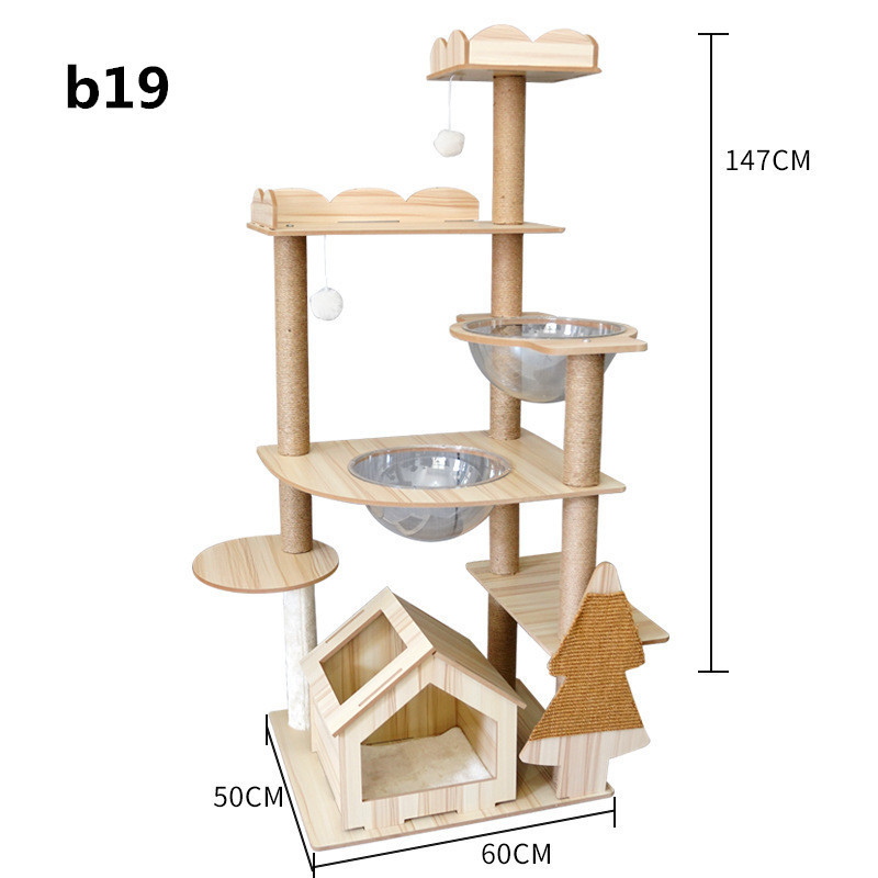 Pet Toy Supplies Cat Scratching Post Tree Sturdy Modern Cat Tower Large Luxury Climbing Tree Pet Wood House