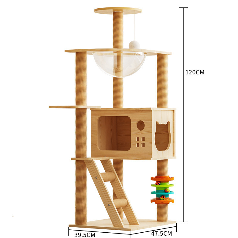 Hot Selling Cat Climbing Frame Indoor Pet Tree With Scratching Posts Cat Scratcher House Hammock Cat Tower