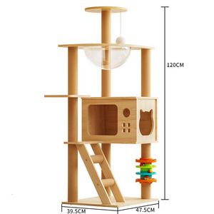 Hot Selling Cat Climbing Frame Indoor Pet Tree With Scratching Posts Cat Scratcher House Hammock Cat Tower