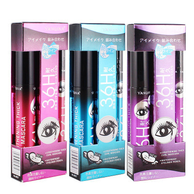 YANQINA eyeliner + mascara 36HThick curls set long lasting waterproof and no-blooming makeup