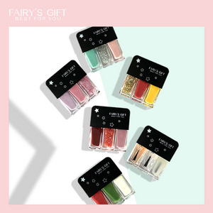 Fairy's Gift 3 In 1 No-Bake Micro Glue Nail Polish Set 18 Colors Waterproof Long Lasting Quick Dry Bright Nail polish