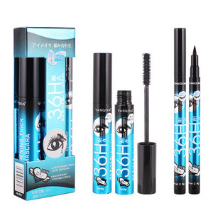 YANQINA eyeliner + mascara 36HThick curls set long lasting waterproof and no-blooming makeup